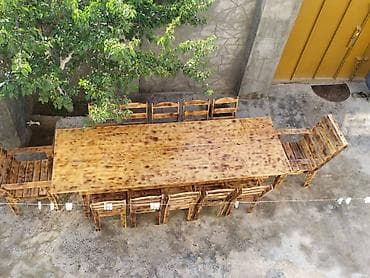 Bağ evləri, restoran (kafe pub ) üçün taxta masa ve oturacaq — 5