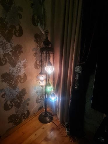 Pastel dəstləri: Osmanlı üslublu mozaika şüşələrdən ibarət elektrikli döşəmə lampası — 3