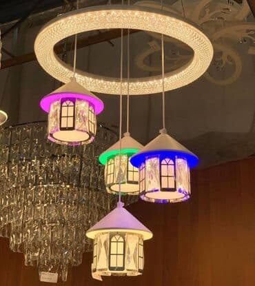 led lustra: Led Çılçıraq, 4 və daha çox lampa, Metal — 2