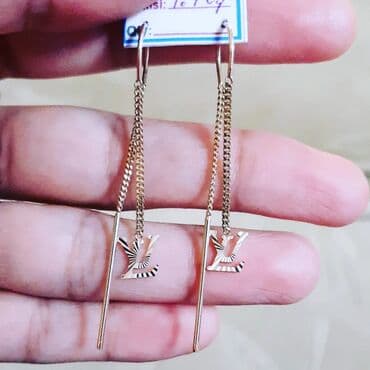 sirqalar qizil: Sırğa, Sarı qızıl, 585 Əyar, 1900 g — 6