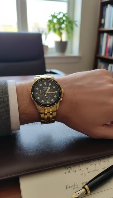 cütlük qolbaq: Qol saatı, Fossil, rəng - Qızılı — 1