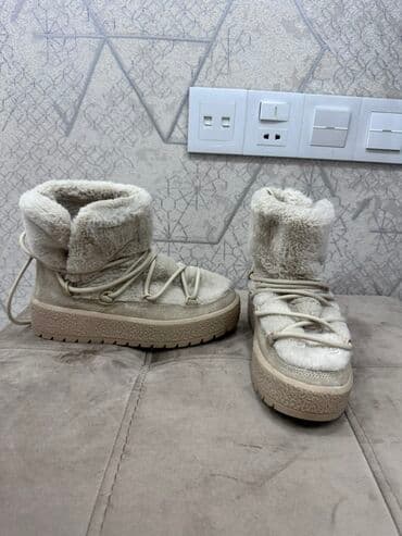 rezin çəkmələr: Qısaboğaz, Ölçü: 36, rəng - Bej, İşlənmiş — 1