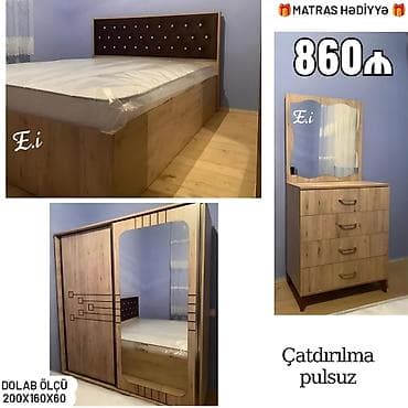 transformer carpayı: Yataq Otağı Dəsti - 860 AZN💥 ✔️Rəng seçimi var 🎁Matras hədiyyə ✔️ — 1