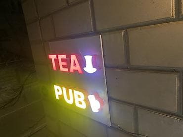 tendir reklami: LED işıqlı “TEA PUB” fasad lövhəsi 1m*1m - Tip: Xarici fasad üçün — 2