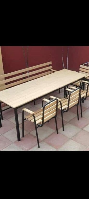 stol və stul dəstləri: 4 - 6-8 neferlik taxdadan ve demirden parcayla kojayla stol ve — 1