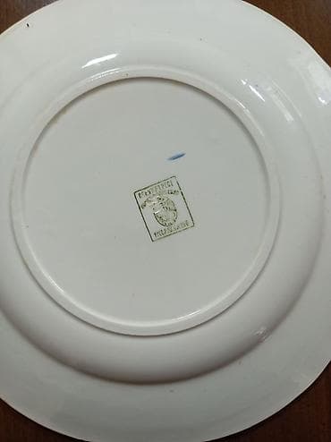 möhür: Boşqablar, 2 ədədli dəst, rəng - Ağ, Farfor, SSRİ — 2