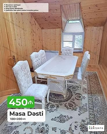 Məhsul: Masa Dəsti (100×200 sm) • Komplekt: 1 ədəd masa + 6 ədəd stul lalafo.az -da Məhsul: Masa Dəsti (100×200 sm) • Komplekt: 1 ədəd masa + 6 ədəd stul