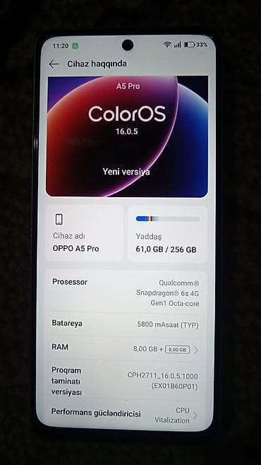 philips xenium 9@9d: Oppo A5 Pro, 256 GB, rəng - Mavi — 4