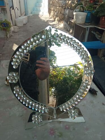 зеркало со столиком: Зеркало Настольное, Для макияжа, С узором — 1