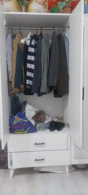 Yeni, 3 qapılı, Ağ, Digər material, Açılan, Düz dolab — 5