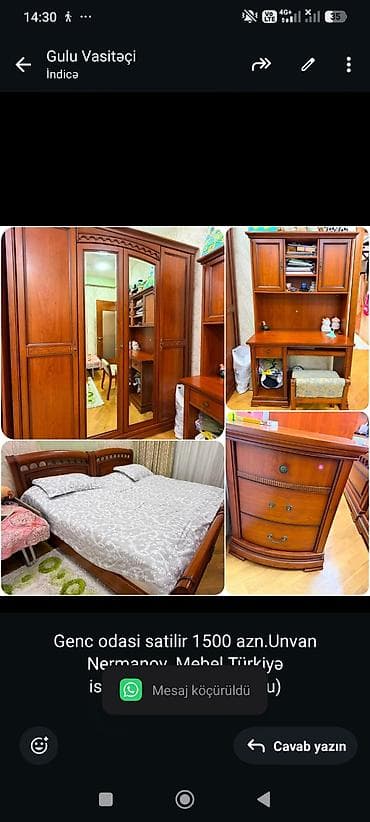 Genc odasi satilir 1500 azn.Unvan Nermanov. Mebel Türkiyə lalafo.az -da Genc odasi satilir 1500 azn.Unvan Nermanov. Mebel Türkiyə