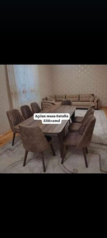 Qonaq otağı üçün, Yeni, Açılan, 6 stul