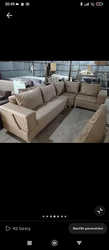 tv alti mebel: Məhsul: Künc divan dəsti - L şəklində künc divan, müxtəlif rəng və — 3