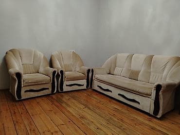 Klassik divan, 2 kreslo, Bazasız, Açılmayan