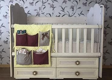 seyf satilir: Для девочки и мальчика, Четырехугольная, Колыбель, Без бортиков, С матрасом, Без механизма качания — 2