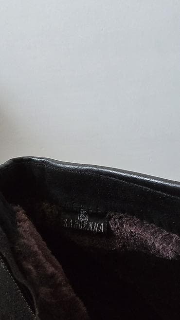 ayaqab: Sandenna qadın botları - Rəng: qara - Material: zamşa efektli üst — 1