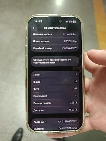 scaner: IPhone 15 Pro, 256 GB, Black Titanium, Face ID — 2