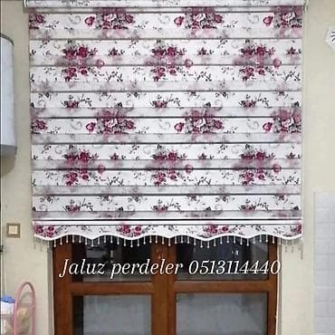 Jalüz pərdə və tül modelləri - Zolaqlı, çiçək və damask naxışlı jalüz