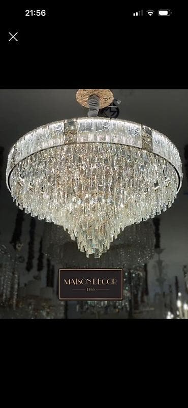 Çılçıraq, 10 və daha çox lampa, Xrustal