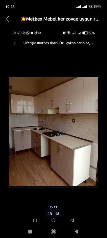 turk metbex mebelleri: Mətbəx mebeli, müxtəlif ölçülərdə və dizaynlarda. Rəng seçimi — 2