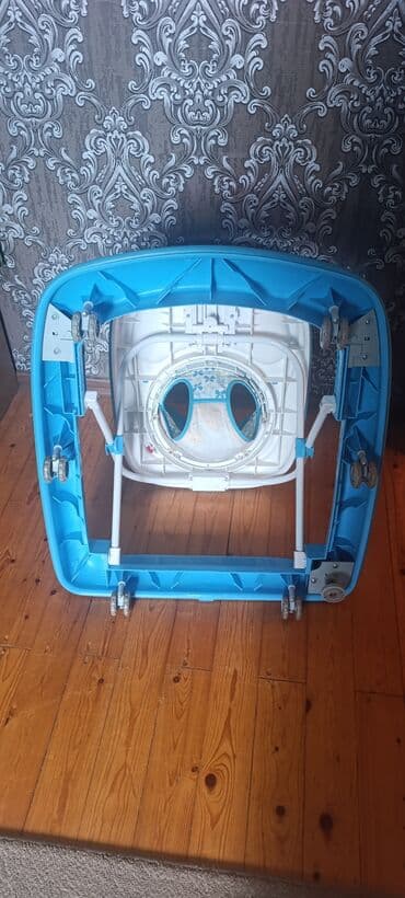 uşaq maşnarı: Mamalove uşaq yerişi (walker) - Rəng: mavi-ağ, çiçək naxışlı yumşaq — 2