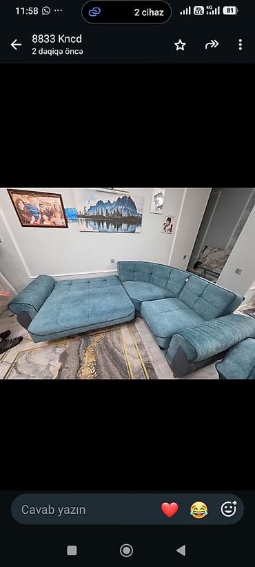 perla mebel: Perladan künc divan. 560 AZN. Açılır bazalı təqribi ölçü 3*2 Yeni — 3