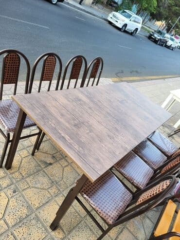 mətbəxt stol stulları: Yeni, Açılmayan, Dördbucaq masa, 6 stul — 2