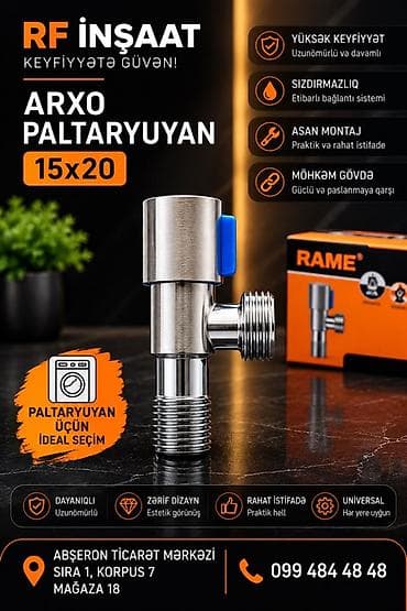 arko krant: QİYMƏT-1.6azn ARKO paltaryuyan kranı – 15x20 ölçü Məhsulun — 1