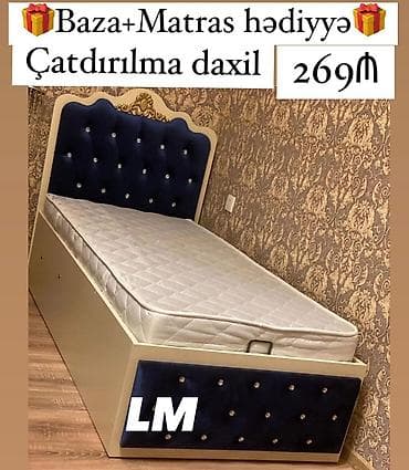 taxta 5 15: Tək bazalı çarpayı – SİFARİŞLƏ VƏ YENİ - Ölçü: 90 sm x 2 m - — 1