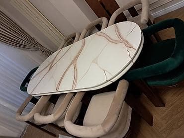 balkon stul: Qonaq otağı üçün, Yeni, Açılmayan, Oval masa, 8 stul — 3