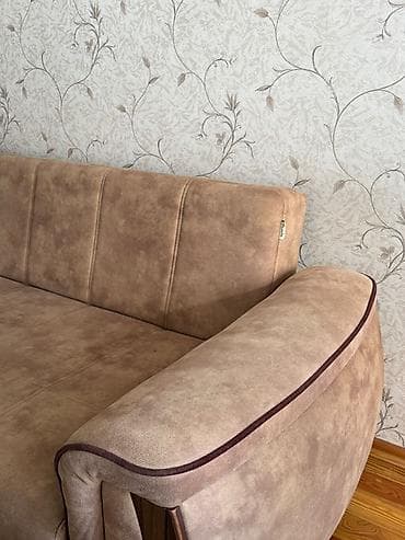 sultan divan: Bej rəngli yumşaq divan - Material: Zəngin teksturalı — 3