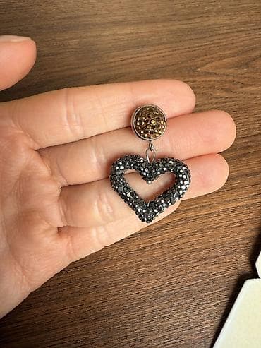 Sırğalar: ✨ Əl işi, zərif və diqqətçəkən sırğalar ❤️ Dizayn: Ürək formalı asma — 4