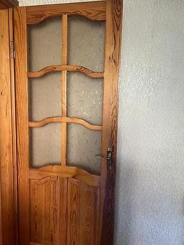 Двери и комплектующие: Taxta otaq qapıları – şüşəli və kor modellər - Material: təbii ağac — 5