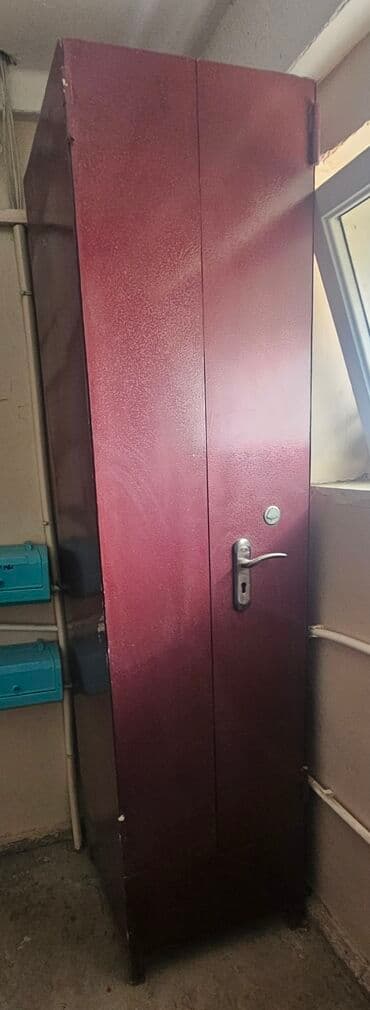 Düz dolab, 2 qapılı, Polkalı, Siyirməsiz, Metal