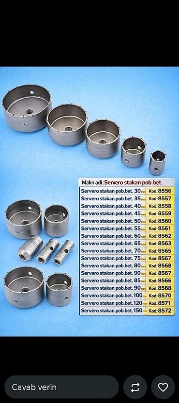 Sverlo dəsti Beton üçün