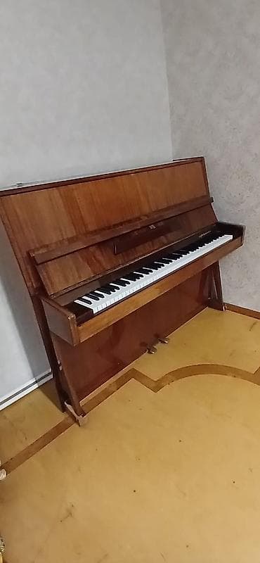 Qarmonlar: Bu, klassik dizaynlı, qəhvəyi rəngli taxta şaquli pianodur.Yaxşı — 2