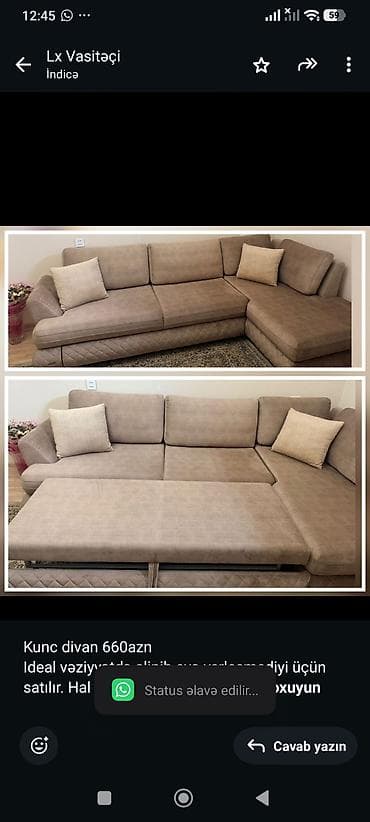 Kunc divan 660azn Ideal vəziyyətdə alinib evə yerlesmediyi üçün lalafo.az -da Kunc divan 660azn Ideal vəziyyətdə alinib evə yerlesmediyi üçün
