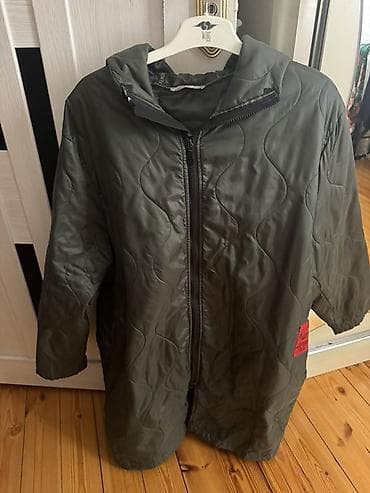 Qadın üçün kapüşonlu quilted qış/payız jaketi - Rəng: tünd