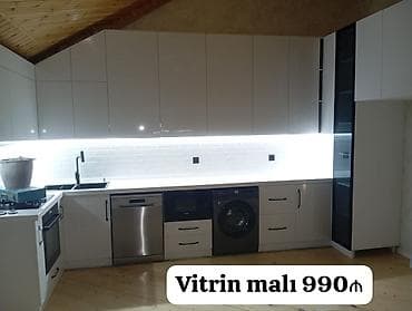 ucuz vitrin: Mətbəx mebeli satılır 990₼. Vitrin malıdır.Ölçü 5m. Üzəri tökmə — 1