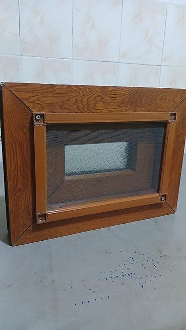 taxda palled: Plastik (PVC) kiçik pəncərə – taxta teksturası (qoz rəngi) - Ölçü — 3