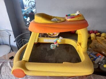 Yerimək üçün arabalar, çəliklər, əsalar, rollatorlar: Uşaq gəzdiricisi (yorğalı piyada) - Rəng: sarı-narıncı - Yumşaq — 2