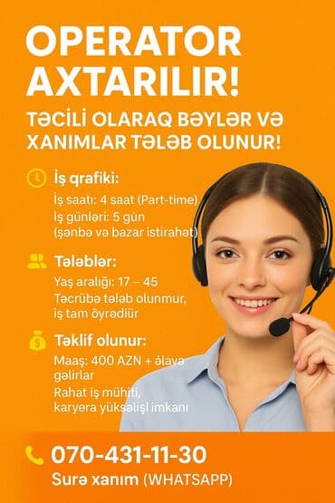 lenkaran is elanlari: Çağrı mərkəzi operatoru tələb olunur — 1
