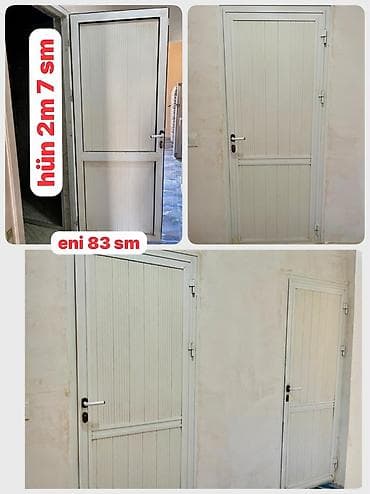 qapi avropa: Ağ rəngli metal qapı - Ölçülər: hündürlük 2 m 7 sm, en 83 sm - — 1