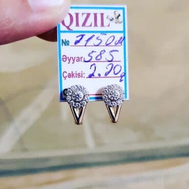 585 eyar qizil qiymeti: Sırğa, Sarı qızıl, 585 Əyar, 2200 g — 3