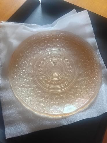 Tort və şiriniyyat qabı, rəng - Sarı, Şüşə