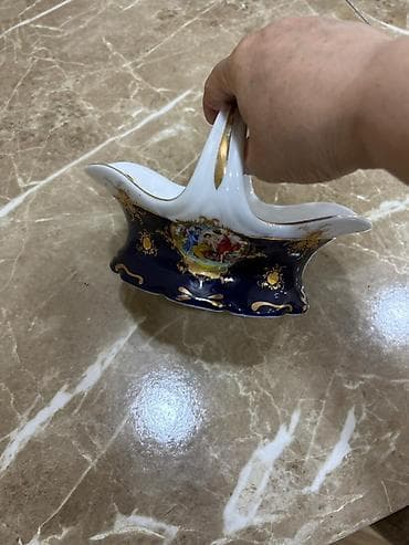 Porselen dekorativ səbət-vaza - Material: yüksək keyfiyyətli porselen