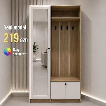 mdf qapi: Yeni, 1 qapı, Güzgülü, Açılan, Düz dolab — 1