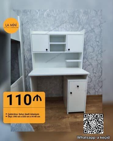 стол нержавейка: Kompüter masası, Yeni, Açılmayan, Laminat, Dördbucaq masa — 26