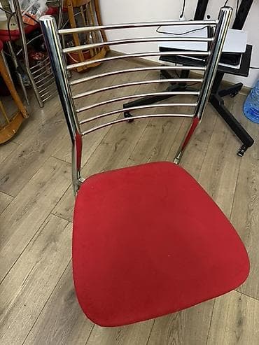 metbext masa: Mətbəx üçün, rəng - Qırmızı Stul — 1