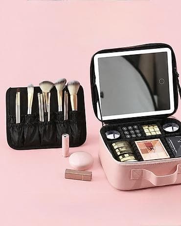 makyaj çantası: LED işıqlı makiyaj güzgülü daşınan kosmetik çanta - Çoxfunksiyalı — 2